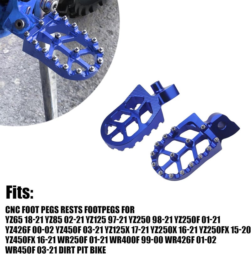 Adsspro Motorcycle CNC Foot Pegs Rests Footpegs For YZ65 18-21 YZ85 02-21 YZ125 97-21 YZ250 98-21 YZ250F 01-21 YZ426F 00-02 YZ450F 03-21 YZ125X 17-21 YZ250X 16-21 Dirt Pit Bike - Image 2
